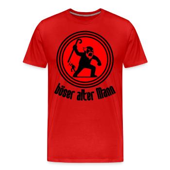 Böser Alter Mann Witziger Rentner Humor Großvater - Männer Premium Bio T-Shirt - Rot - Vorne - Damien (186cm)