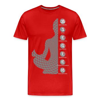 Sieben Chakras - Männer Premium Bio T-Shirt - Rot - Vorne - Damien (186cm)