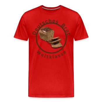 Deutsches Brot Weltklasse - Männer Premium Bio T-Shirt - Rot - Vorne - Damien (186cm)