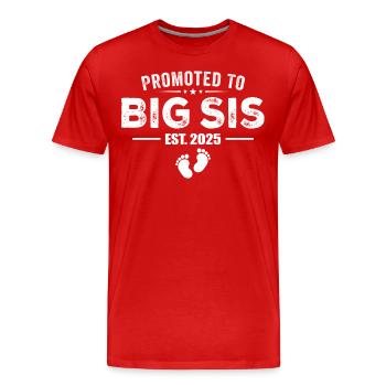 Promoted To Big Sis 2025 Funny For New Big Sister - T-shirt bio Premium Homme - rouge - Devant - Damien (186cm)