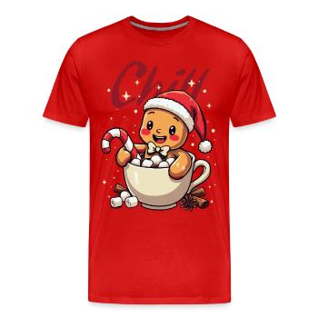 Lebkuchenmännchen - Männer Premium Bio T-Shirt - Rot - Vorne - Damien (186cm)