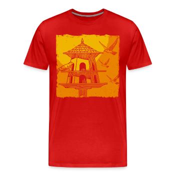 alimentation des oiseaux - T-shirt bio Premium Homme - rouge - Devant - Damien (186cm)