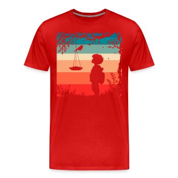 alimentation des oiseaux - T-shirt bio Premium Homme - rouge - Devant - Damien (186cm)