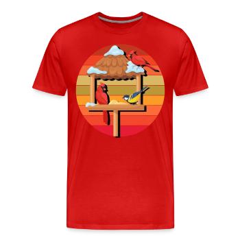 Alimentation des oiseaux - T-shirt bio Premium Homme - rouge - Devant - Damien (186cm)