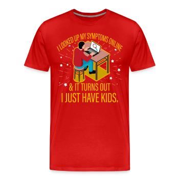 J’ai regardé mes symptômes en ligne - T-shirt bio Premium Homme - rouge - Devant - Damien (186cm)