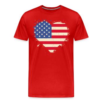 Veteran Heart États-Unis - T-shirt bio Premium Homme - rouge - Devant - Damien (186cm)