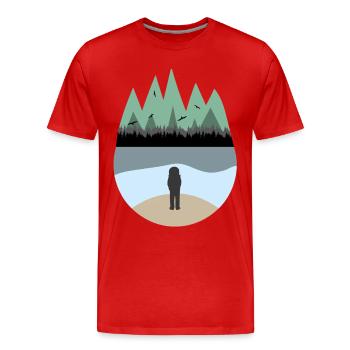 Astronaut am Meer - Männer Premium Bio T-Shirt - Rot - Vorne - Damien (186cm)