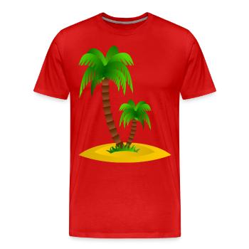 Palmen Insel - Männer Premium Bio T-Shirt - Rot - Vorne - Damien (186cm)