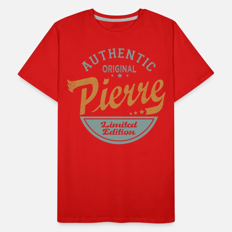 Pierre first name Gift Personalized Tshirt stone Men's Premium Organic T-Shirt