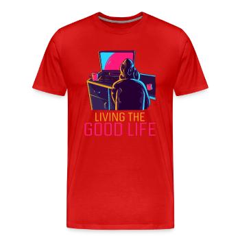 Living The Good Life Softwareingenieur Coder - Männer Premium Bio T-Shirt - Rot - Vorne - Damien (186cm)