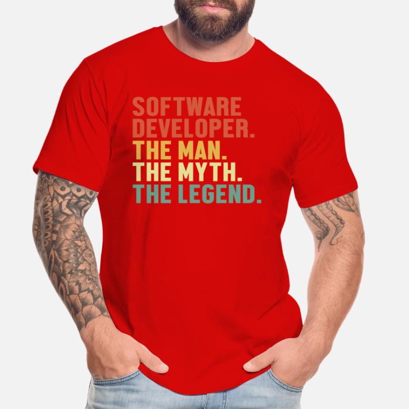 Software Developer Man Myth Legend Coder Software Men's Premium Organic T-Shirt