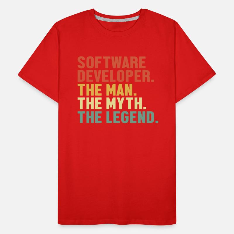 Software Developer Man Myth Legend Coder Software Men's Premium Organic T-Shirt