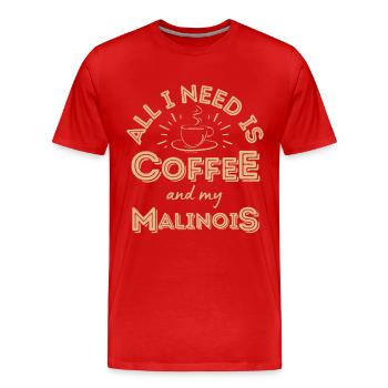 Belgian Malinois Kaffee Hund Cafe - Männer Premium Bio T-Shirt - Rot - Vorne - Damien (186cm)