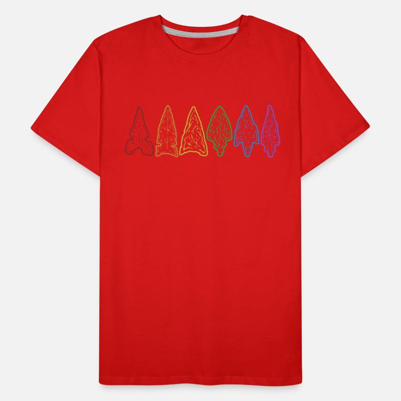 Pointes de flèches LGBT Conseils de chasse arc-en-ciel Pointes de flèches T-shirt bio Premium Homme