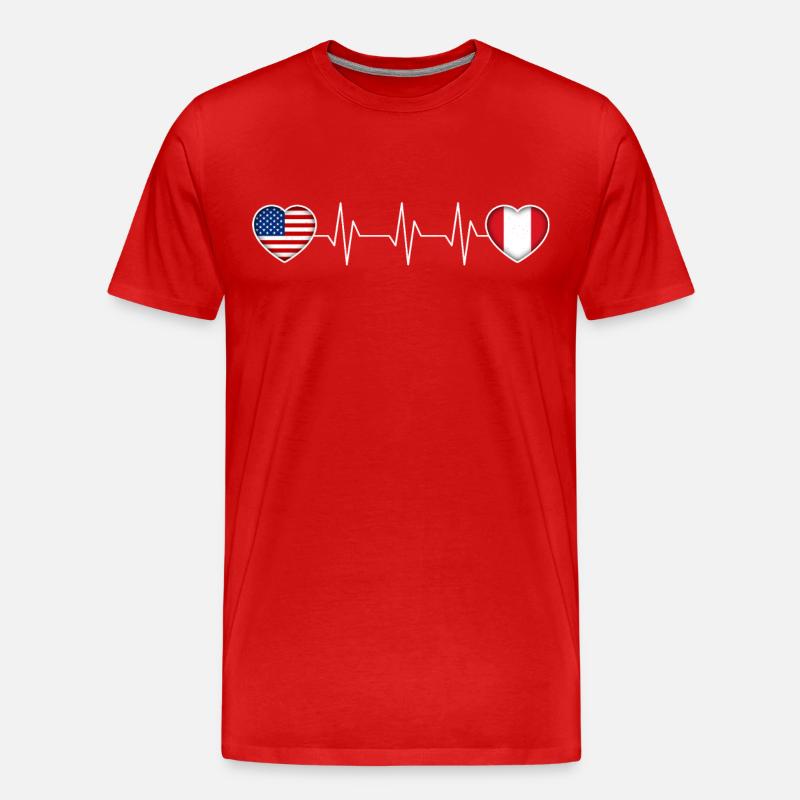 Peru - Männer Premium Bio T-Shirt - Rot