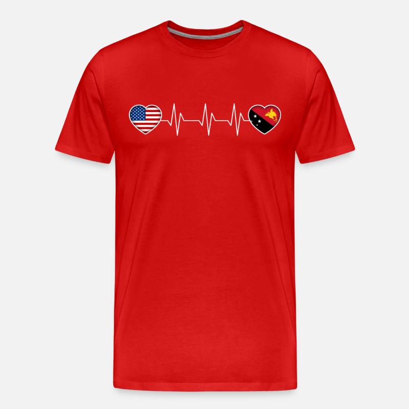 Papua-Neuguinea - Männer Premium Bio T-Shirt - Rot