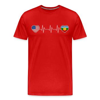 Mapuche - T-shirt bio Premium Homme - rouge - Devant - Damien (186cm)