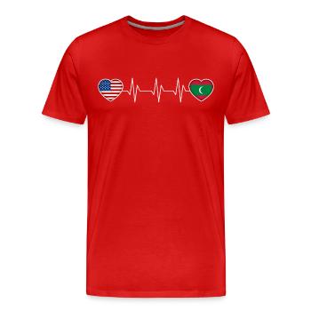 Maldives - Men's Premium Organic T-Shirt - red - Front - Damien (186cm)