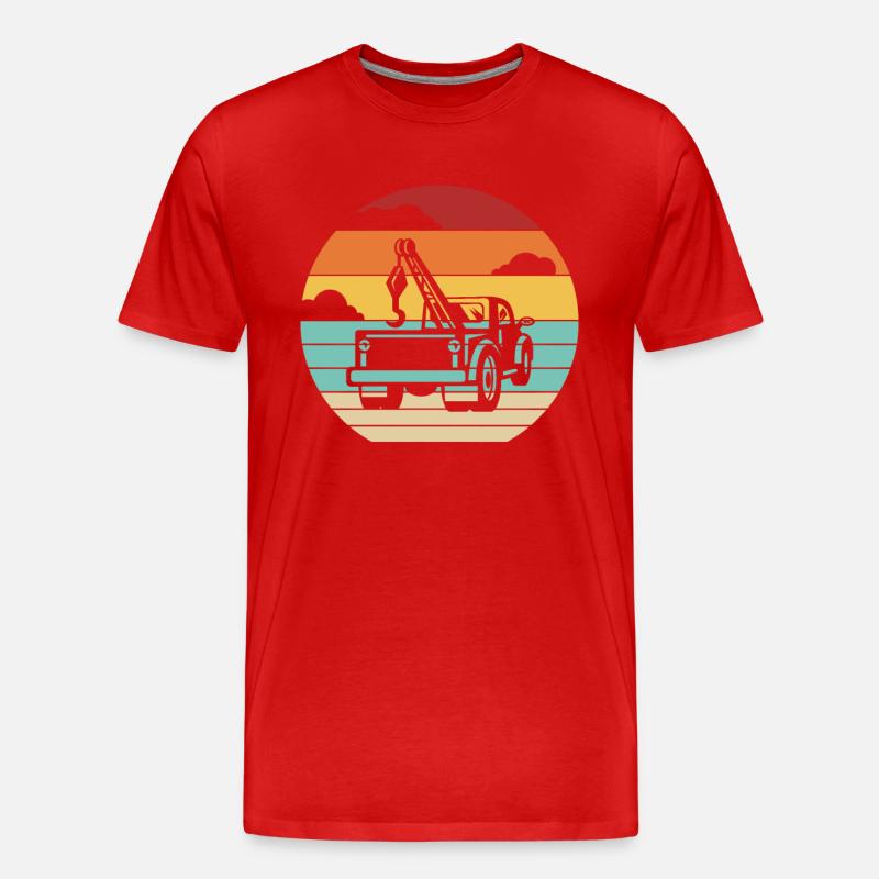 Retro Abschleppdienst Abschleppfahrzeug - Männer Premium Bio T-Shirt - Rot