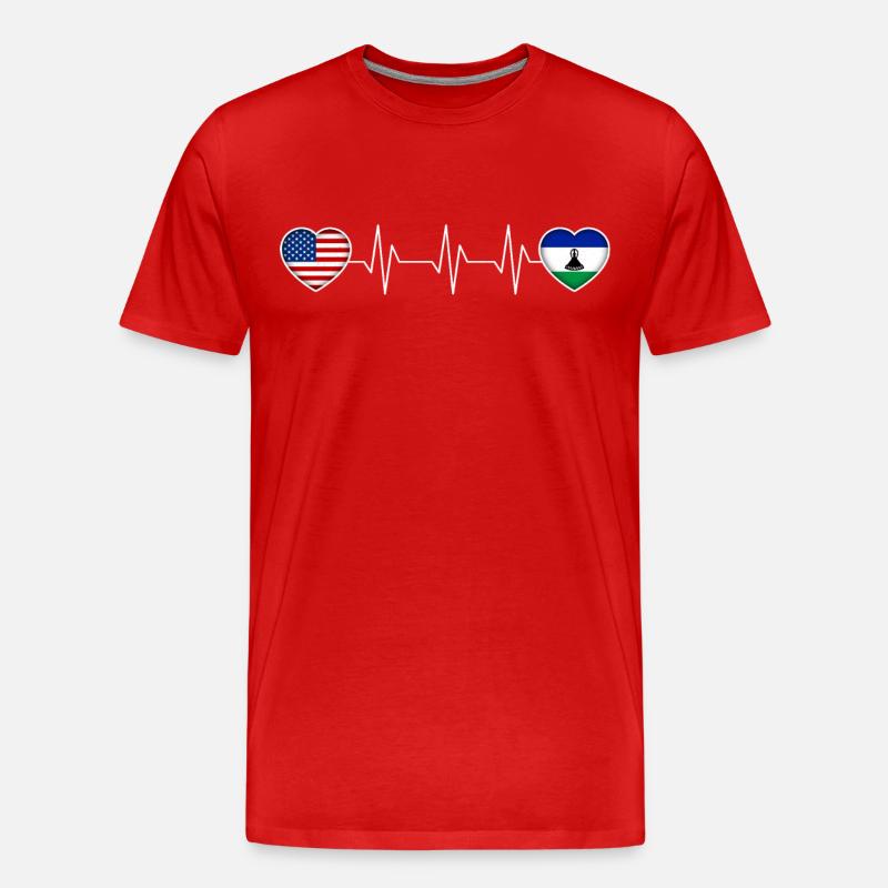 Lesotho - Männer Premium Bio T-Shirt - Rot