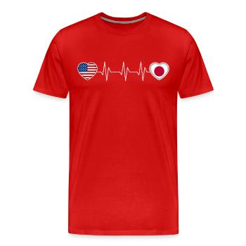 Japan - Männer Premium Bio T-Shirt - Rot - Vorne - Damien (186cm)