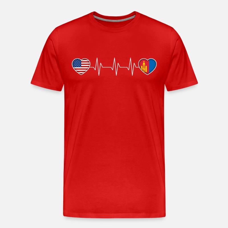 Mongolei - Männer Premium Bio T-Shirt - Rot