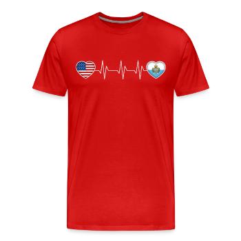 San Marino - Men's Premium Organic T-Shirt - red - Front - Damien (186cm)