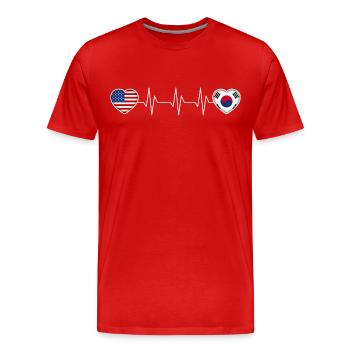 South Korea - Men's Premium Organic T-Shirt - red - Front - Damien (186cm)