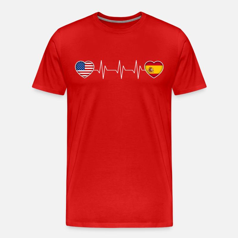 Spanien - Männer Premium Bio T-Shirt - Rot