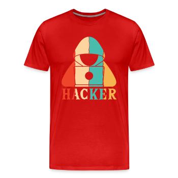 Retro Sniffer Social Engineering Phishing Gris - T-shirt bio Premium Homme - rouge - Devant - Damien (186cm)
