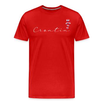 Croatia - Men's Premium Organic T-Shirt - red - Front - Damien (186cm)