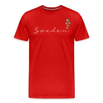 Schweden - Männer Premium Bio T-Shirt - Rot - Vorne - Damien (186cm)
