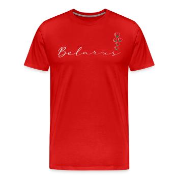 Belarus - Men's Premium Organic T-Shirt - red - Front - Damien (186cm)