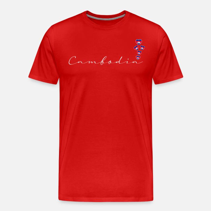 Kambodscha - Männer Premium Bio T-Shirt - Rot
