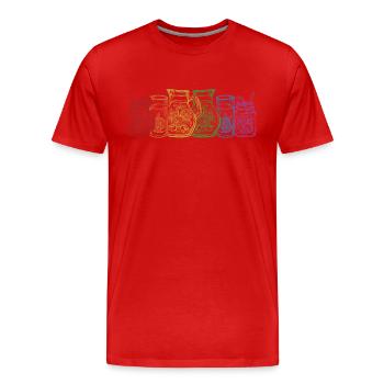 Limonade LGBT Arc-en-ciel Limonade Limonadenboss - T-shirt bio Premium Homme - rouge - Devant - Damien (186cm)