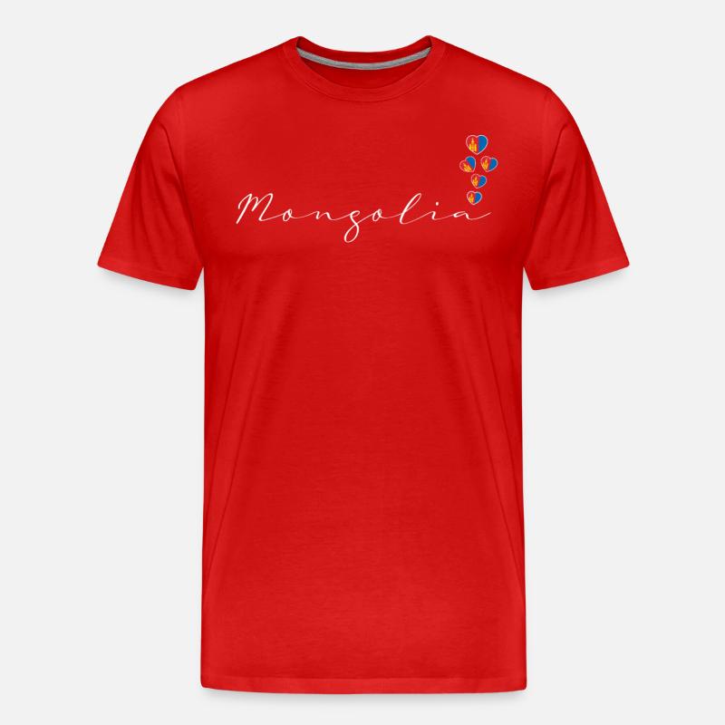 Mongolei - Männer Premium Bio T-Shirt - Rot