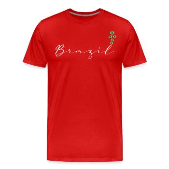Brazil - Men's Premium Organic T-Shirt - red - Front - Damien (186cm)