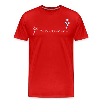 Frankreich - Männer Premium Bio T-Shirt - Rot - Vorne - Damien (186cm)