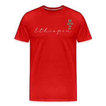 Ethiopia - Men's Premium Organic T-Shirt - red - Front - Damien (186cm)