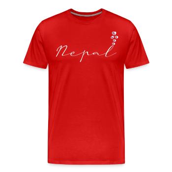 Népal - T-shirt bio Premium Homme - rouge - Devant - Damien (186cm)