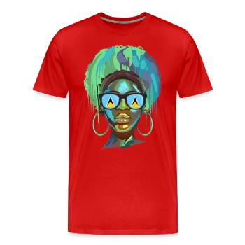 Saint Lucia - Men's Premium Organic T-Shirt - red - Front - Damien (186cm)