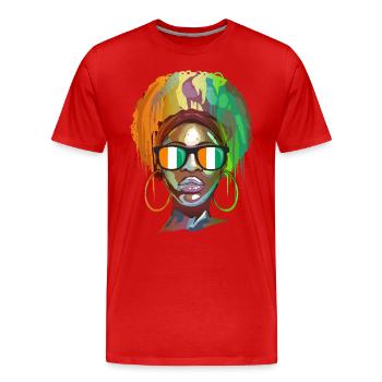 Ivory Coast - Men's Premium Organic T-Shirt - red - Front - Damien (186cm)