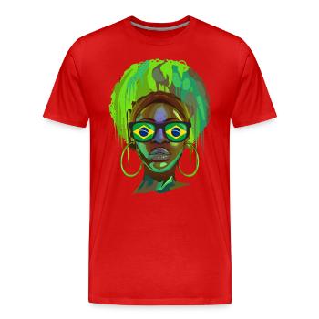 Brazil - Men's Premium Organic T-Shirt - red - Front - Damien (186cm)