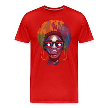 Laos - Men's Premium Organic T-Shirt - red - Front - Damien (186cm)