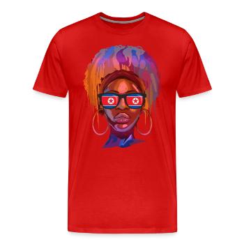 North Korea - Men's Premium Organic T-Shirt - red - Front - Damien (186cm)