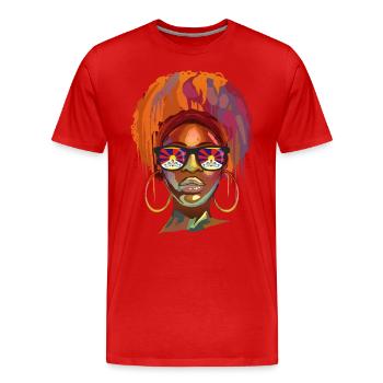 Tibet - Männer Premium Bio T-Shirt - Rot - Vorne - Damien (186cm)