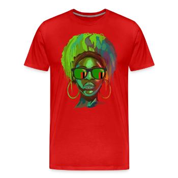 Zambia - Men's Premium Organic T-Shirt - red - Front - Damien (186cm)