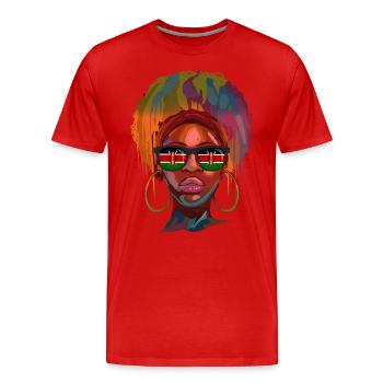 Kenya - T-shirt bio Premium Homme - rouge - Devant - Damien (186cm)