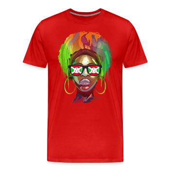 Burundi - Männer Premium Bio T-Shirt - Rot - Vorne - Damien (186cm)