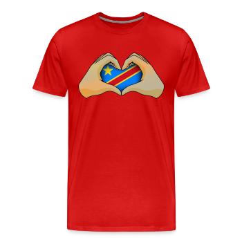 République démocratique du Congo - T-shirt bio Premium Homme - rouge - Devant - Damien (186cm)